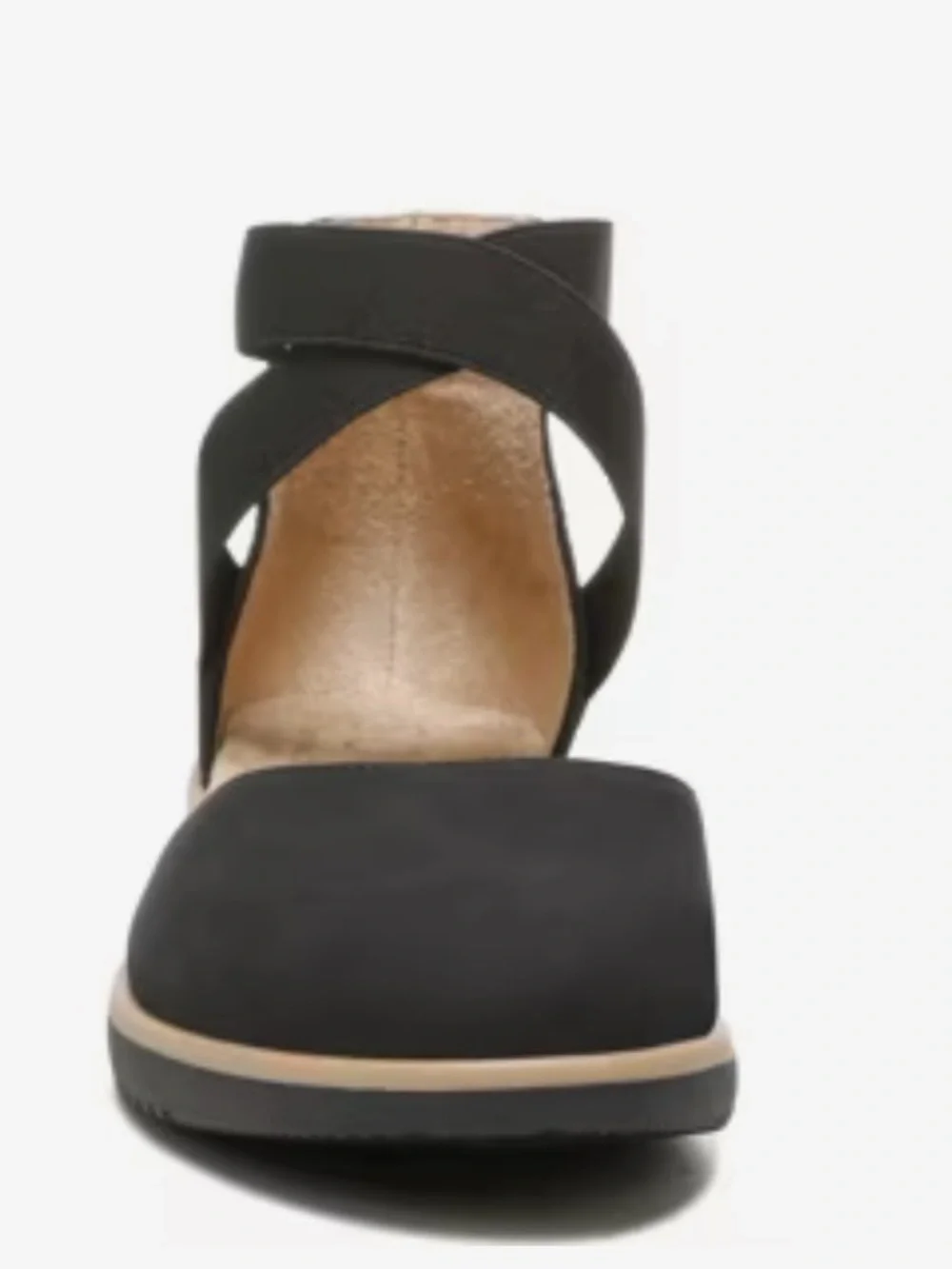 SOUL Naturalizer Black Crisscross Ankle-Strap Flat-size 10 - Picture 3 of 7